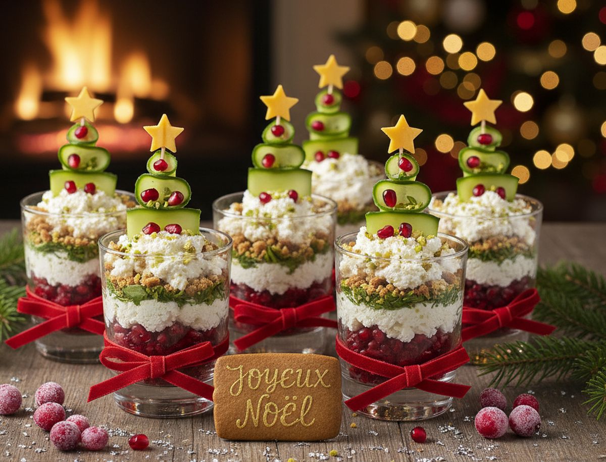 verrines de fromage frais pour Noël