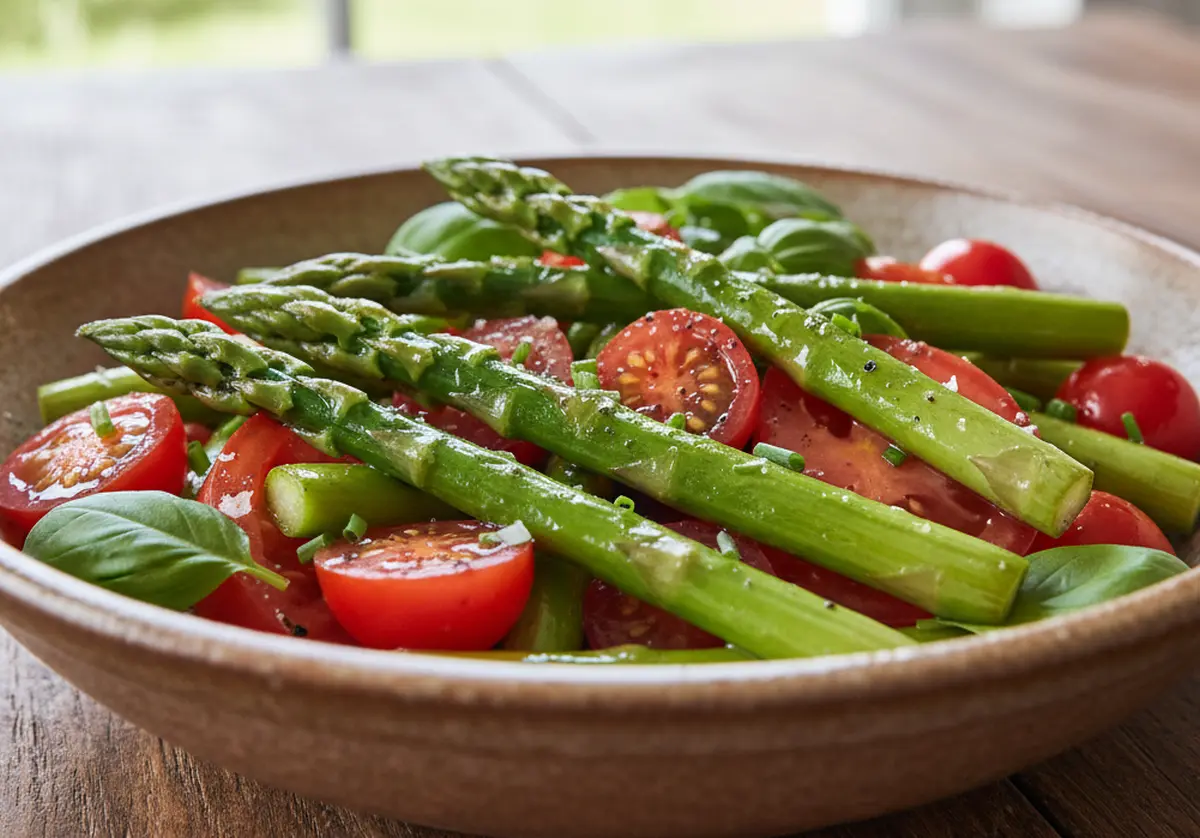 Salade d'asperges vertes et tomates