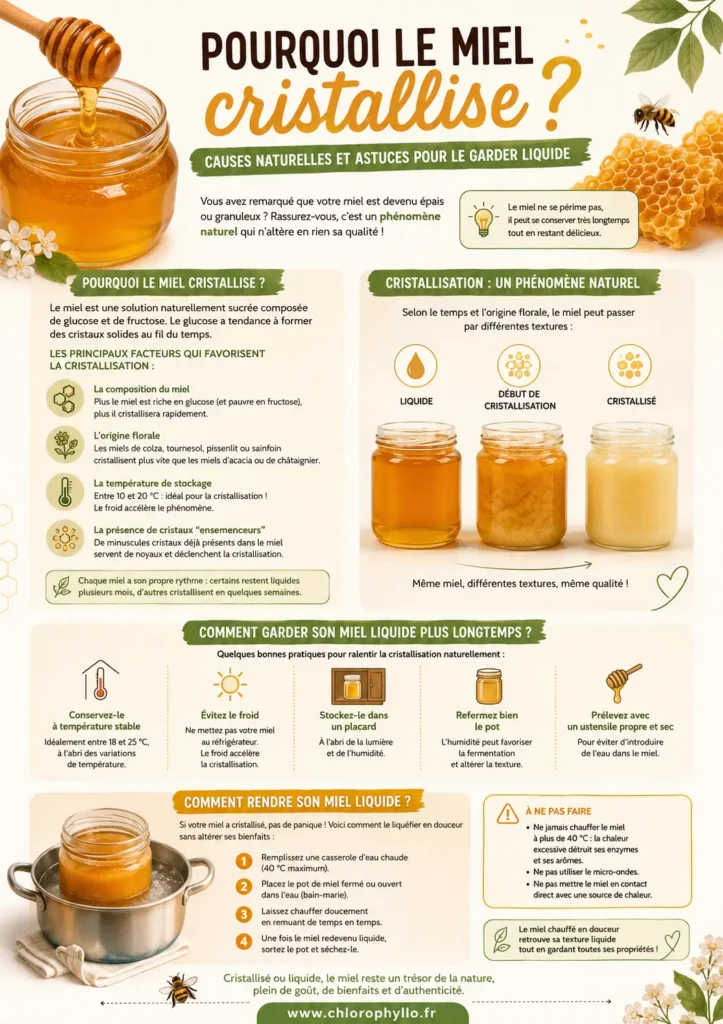 Infographie Pourquoi le miel cristallise